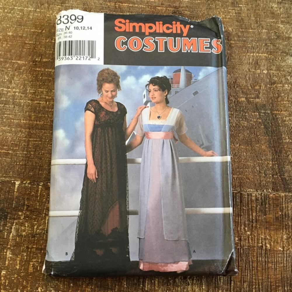 Simplicity Sewing Pattern 8399 Romantic Titanic Edwardian Dress 1900s 10-14UNCUT